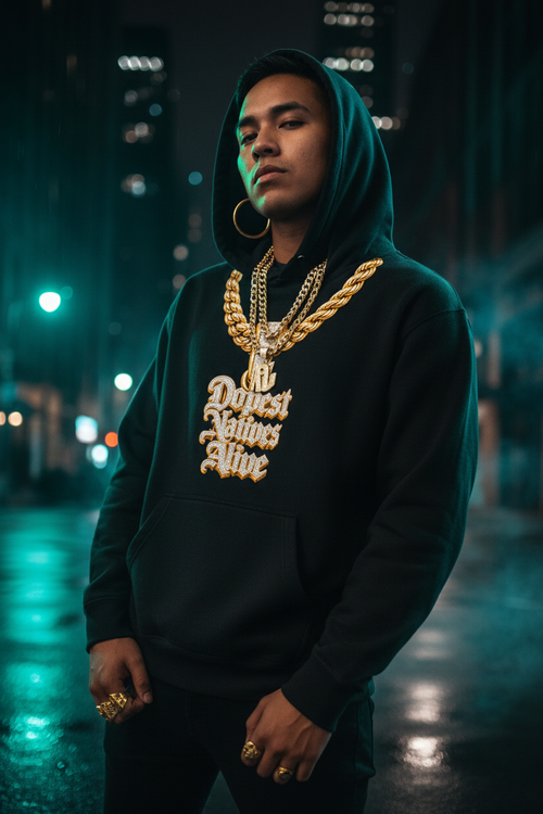 Bling Chain Hoodie Model